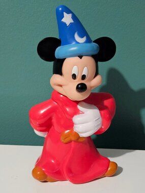 Vtg Disney Fantasia Apprentice Sorcerer Mickey Mouse Empty Bubble Bath Bottle